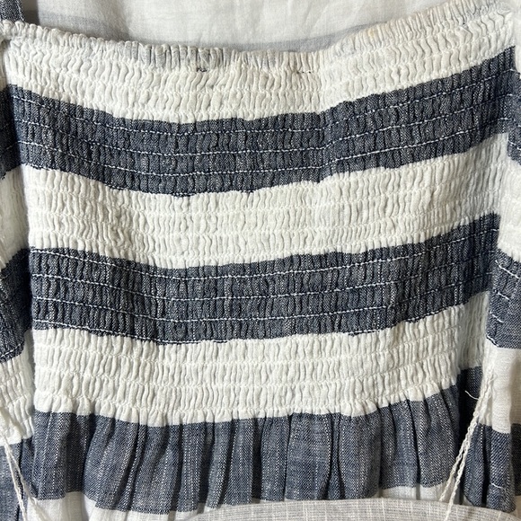 Chelsea & Theodore Belted Blue & White Sundress Flounce Ruffle Hem SZ M NEW - Picture 8 of 13